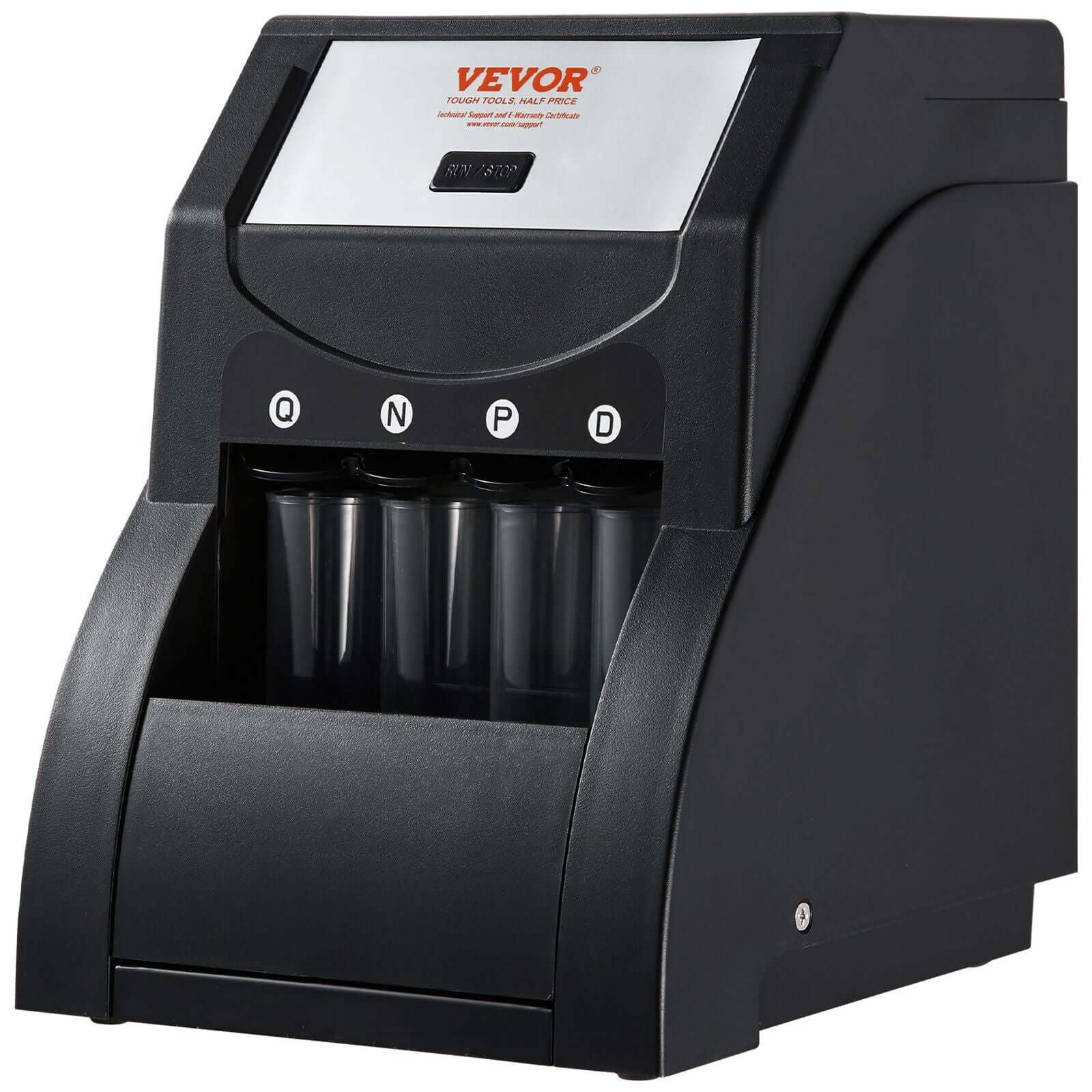 VEVOR USD Coin Sorter, Coin Sorter Machine for USD Coin 1¢ 5¢ 10¢ 25¢, Sorts up to 230 Coins/min, Coin Sorter and Wrapper Machine Holds 200 Coins Included 4 Coin Tubes, Black