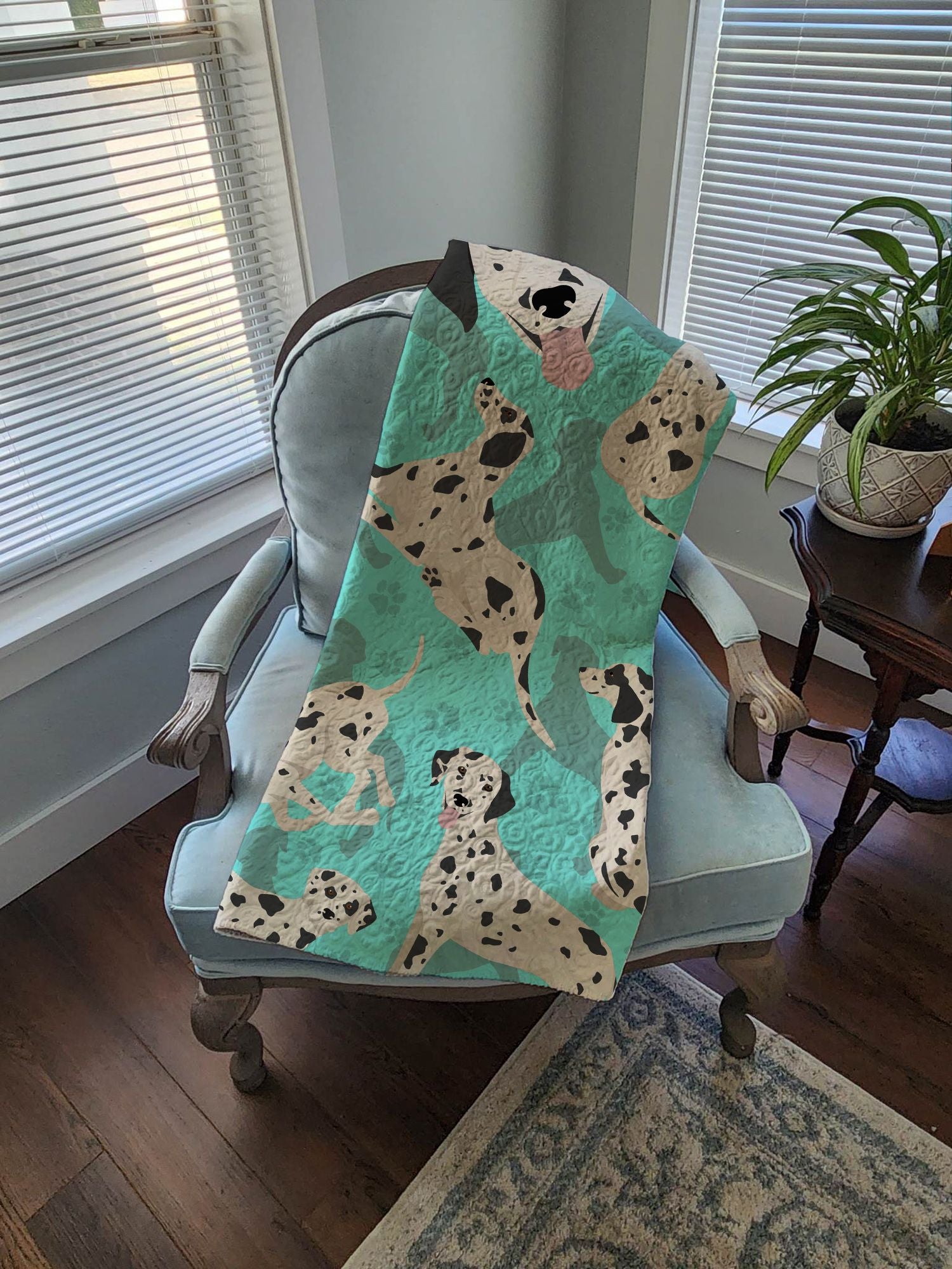Dalmatian Quilted Blanket 50x60 Artwork Pattern Quilted Throw Blanket for Bed, Couch, Sofa, Soft and Lightweight