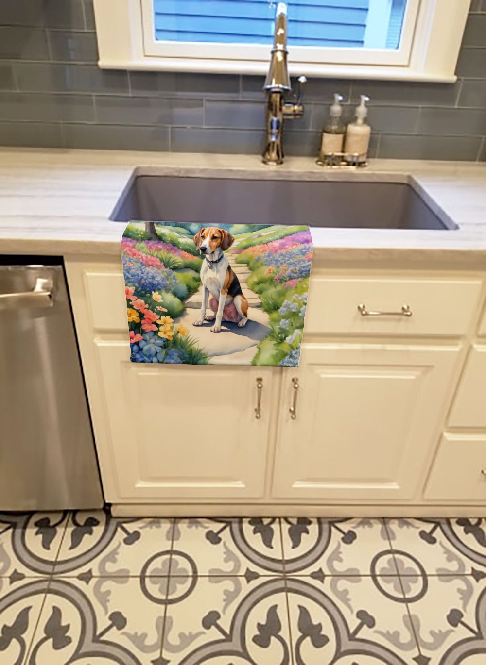 American Foxhound Spring Garden Kitchen Towel Dish Cloths Guest Hand Towel Decorative Bathroom Towel for Face,Tea, Dishcloth, Kitchen and Bath