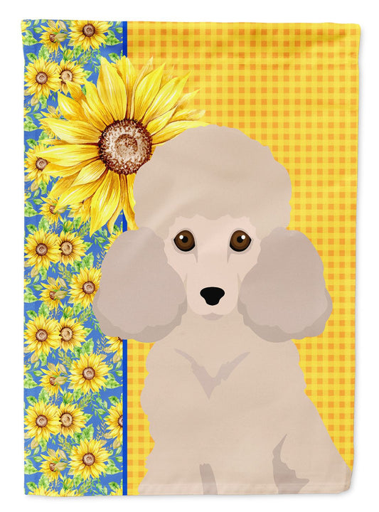 Summer Sunflowers Toy Cream Poodle Garden Flag Mailbox Flag Decorative Yard Flag Banner Outside Patio Artwork Yard Flower Beds, Garden Size, Multicolor