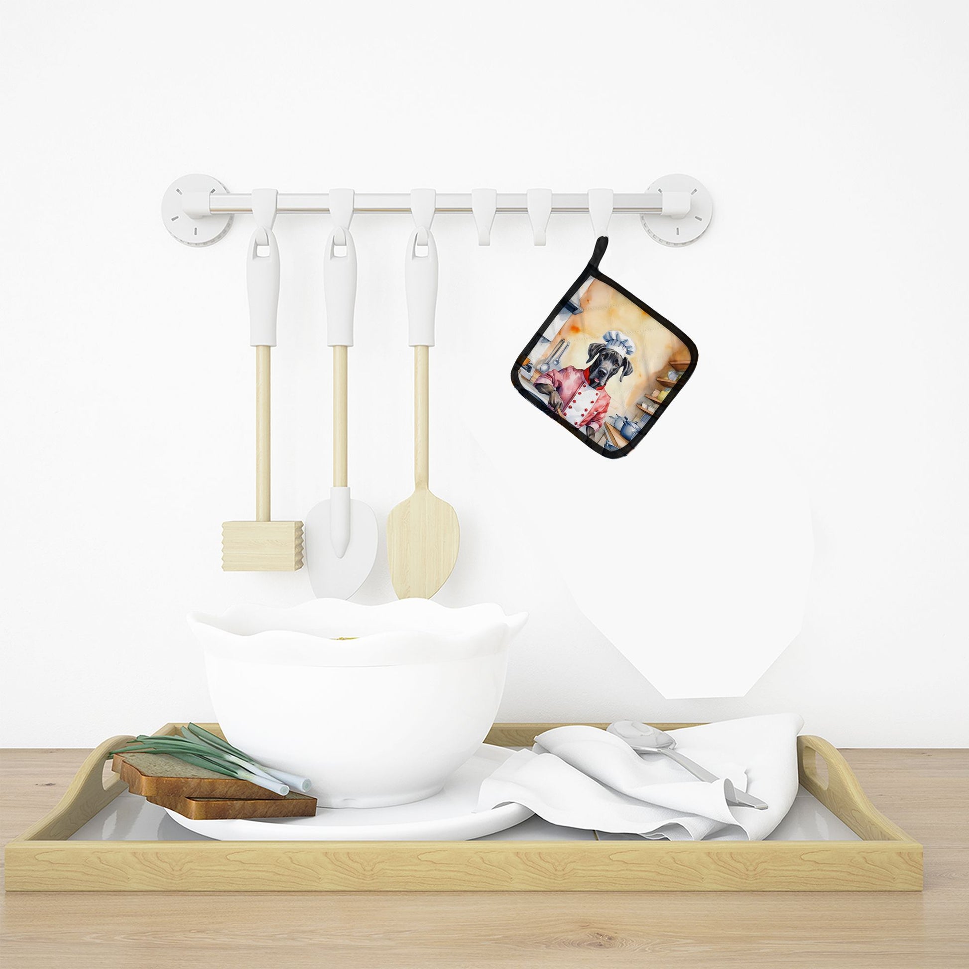 Great Dane The Chef Pair of Pot Holders Kitchen Heat Resistant Pot Holders Sets Oven Hot Pads for Cooking Baking BBQ, 7 1/2 x 7 1/2