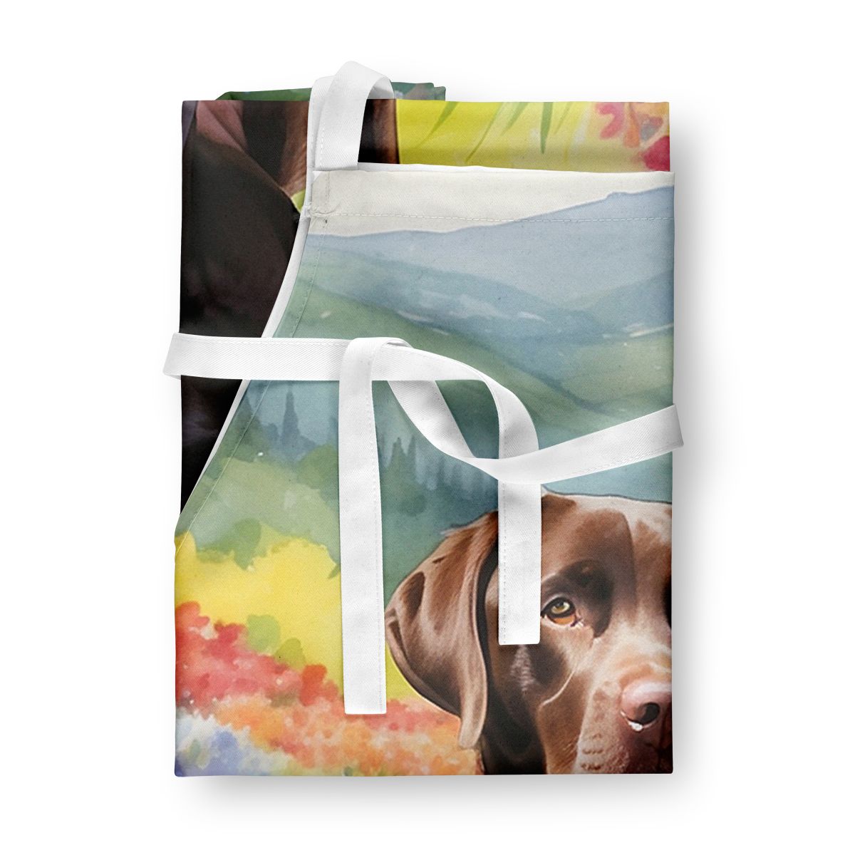Labrador Retriever Spring Path Apron Cooking Kitchen Server Baking Crafts Gardening for Adult Women Men, Unisex, Large, Multicolor