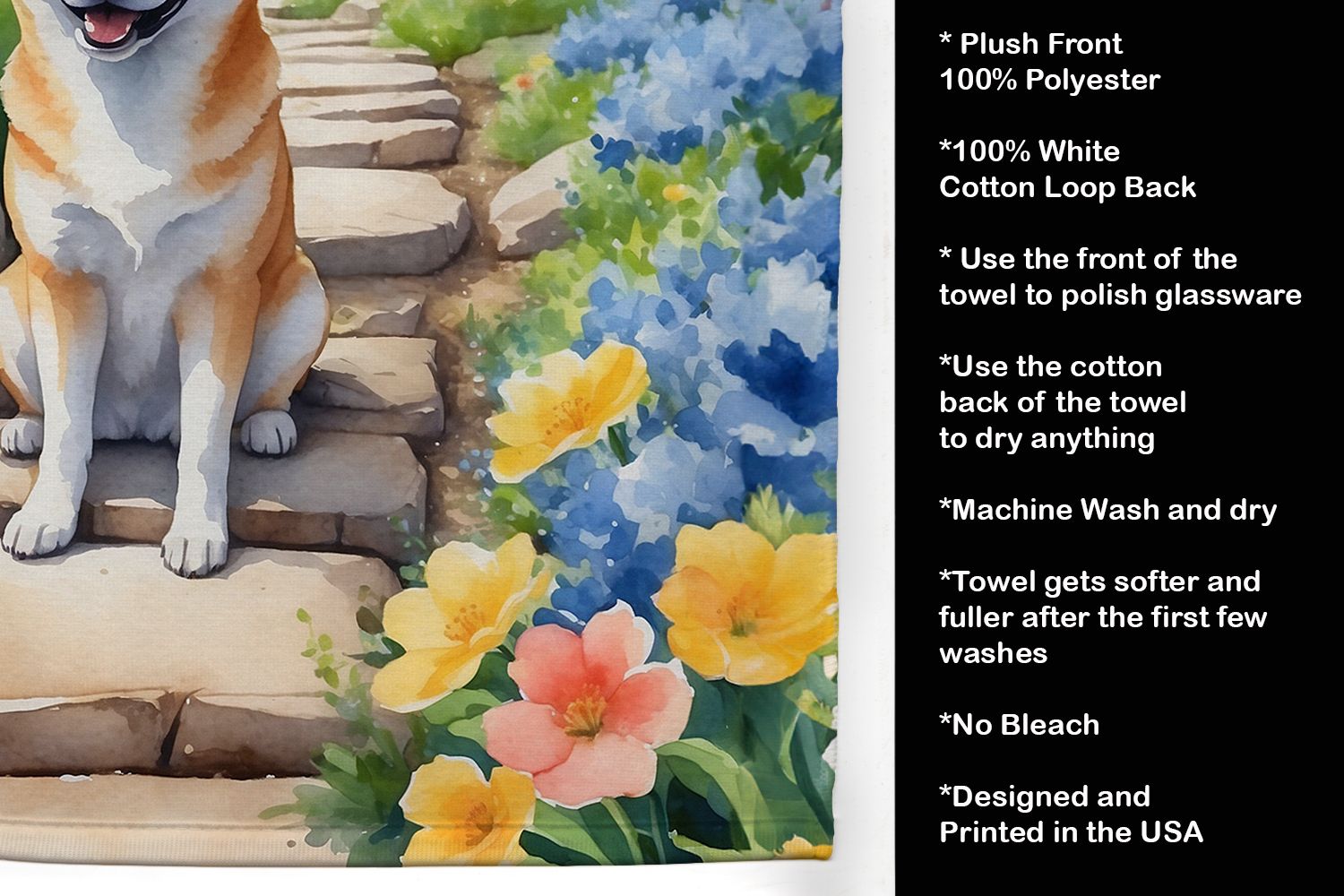 Shiba Inu Spring Path Kitchen Towel Dish Cloths Guest Hand Towel Decorative Bathroom Towel for Face,Tea, Dishcloth, Kitchen and Bath