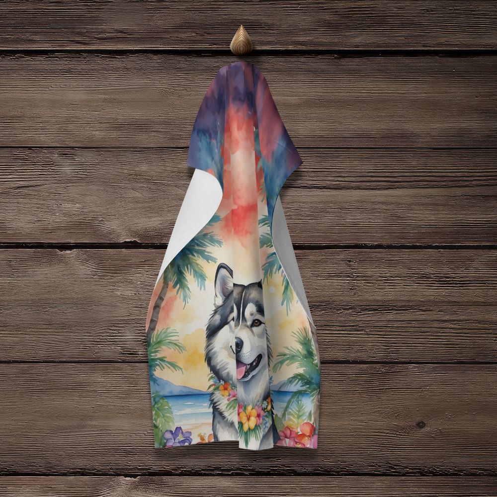 Alaskan Malamute Luau Kitchen Towel Dish Cloths Guest Hand Towel Decorative Bathroom Towel for Face,Tea, Dishcloth, Kitchen and Bath