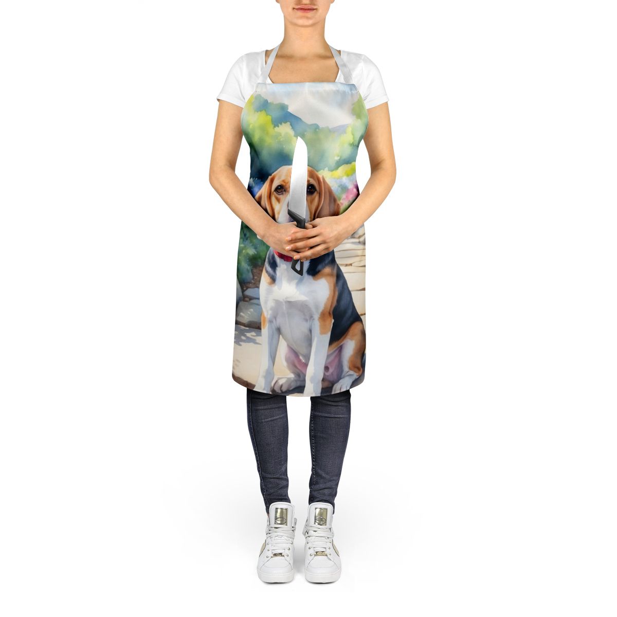 Beagle Spring Garden Apron Cooking Kitchen Server Baking Crafts Gardening for Adult Women Men, Unisex, Large, Multicolor