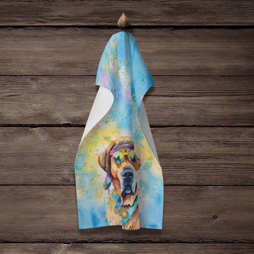 Mastiff Hippie Dawg Kitchen Towel Dish Cloths Guest Hand Towel Decorative Bathroom Towel for Face,Tea, Dishcloth, Kitchen and Bath