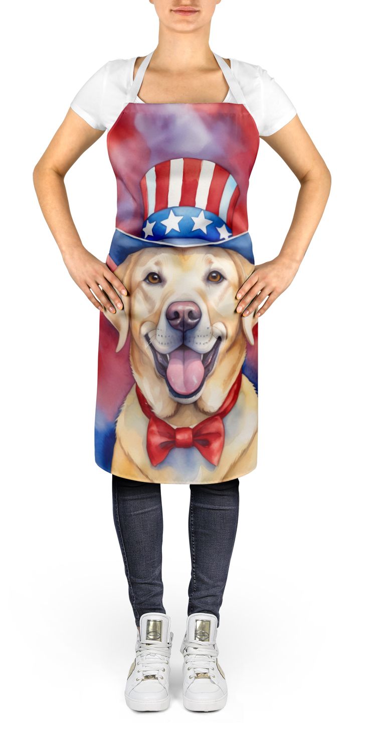 Labrador Retriever Patriotic American Apron Cooking Kitchen Server Baking Crafts Gardening for Adult Women Men, Unisex, Large, Multicolor