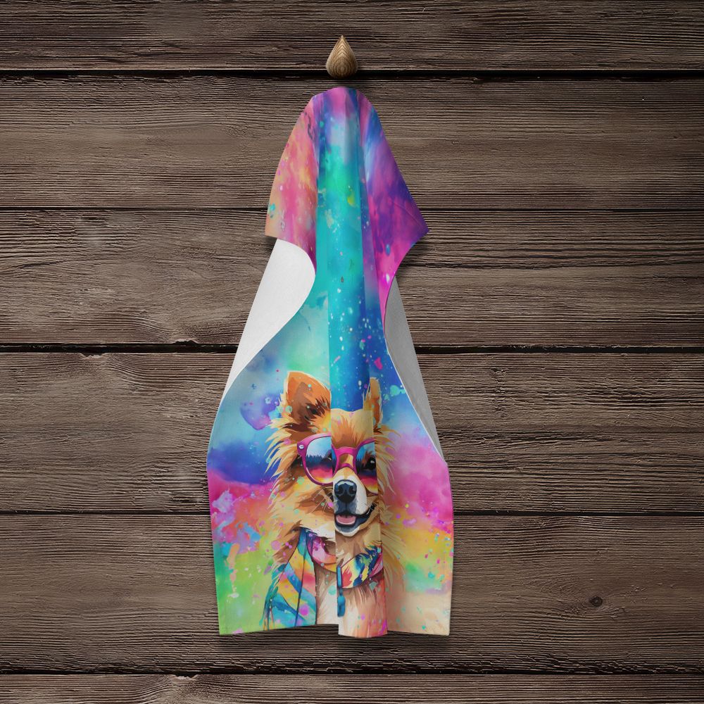 Pomeranian Hippie Dawg Kitchen Towel Dish Cloths Guest Hand Towel Decorative Bathroom Towel for Face,Tea, Dishcloth, Kitchen and Bath