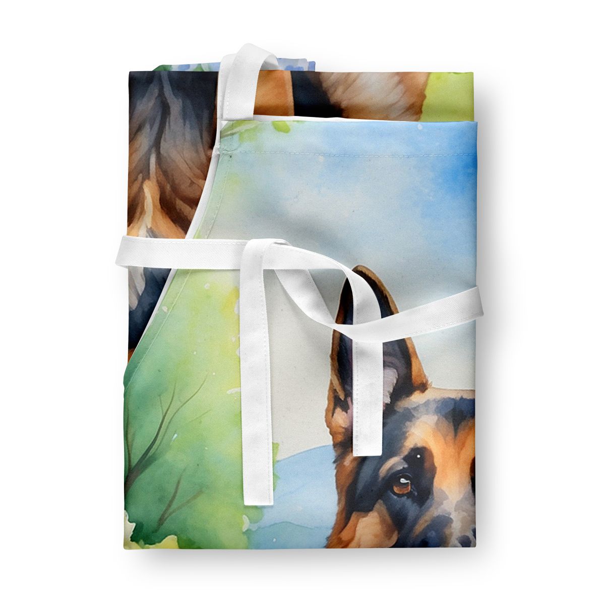 German Shepherd Spring Path Apron Cooking Kitchen Server Baking Crafts Gardening for Adult Women Men, Unisex, Large, Multicolor