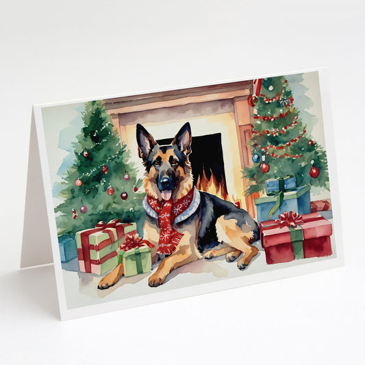 German Shepherd Cozy Christmas Greeting Cards Pack of 8 Blank Cards with Envelopes Whimsical A7 Size 5x7 Blank Note Cards
