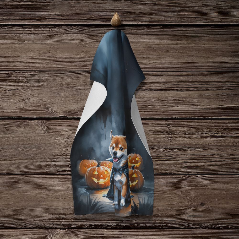 Shiba Inu Puppy Halloween Kitchen Towel Dish Cloths Guest Hand Towel Decorative Bathroom Towel for Face,Tea, Dishcloth, Kitchen and Bath