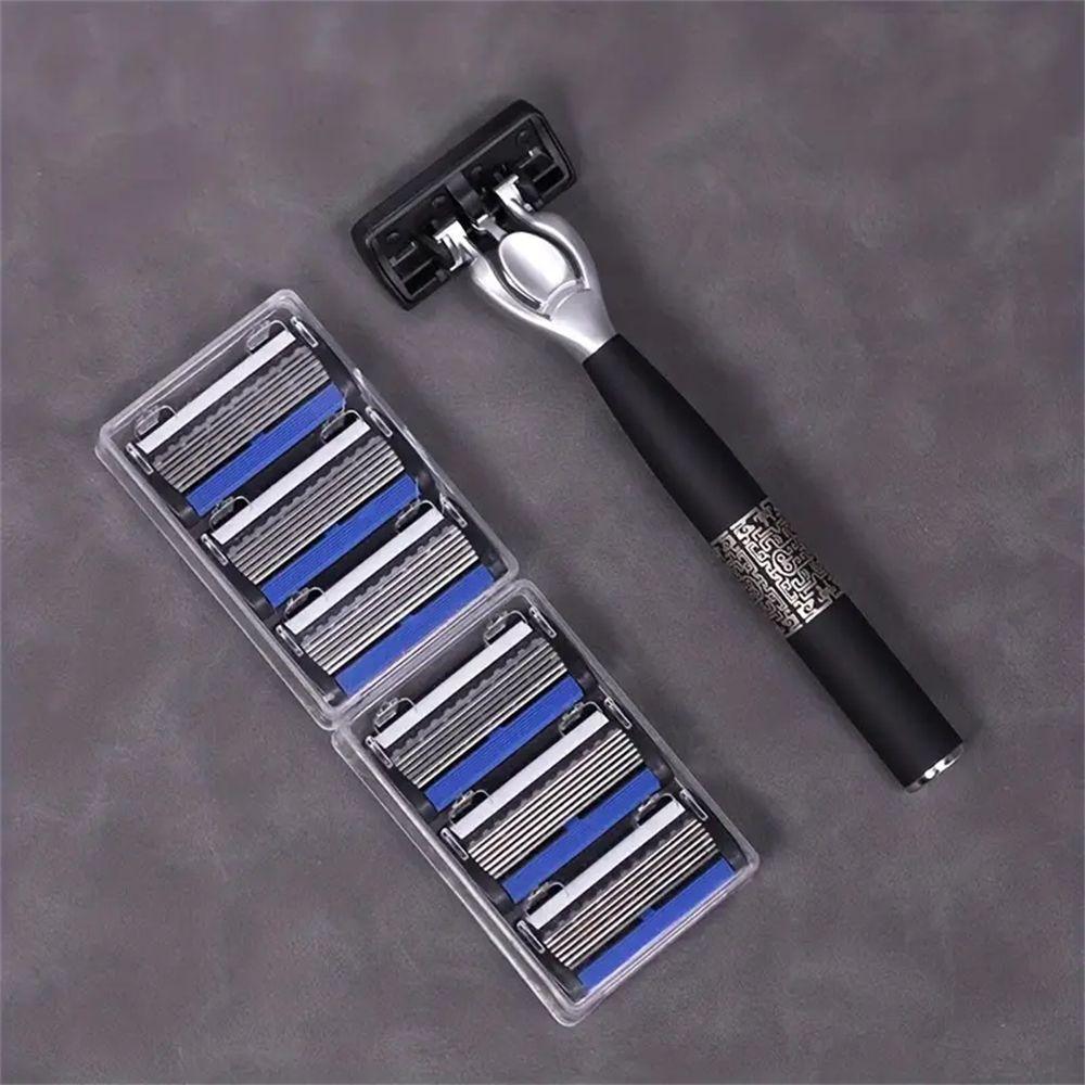 Safety Razors Washable Classic Metal Normal Beard And Mustache, 7-layers Manual Men's Razor