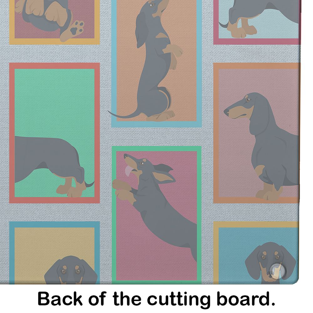 NEW Lots of Black and Tan Dachshund Glass Cutting Board Decorative Tempered Glass Kitchen Cutting and Serving Board Large Size Chopping Board