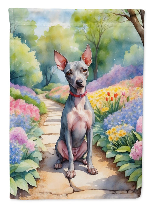 American Hairless Terrier Spring Garden Garden Flag Mailbox Flag Decorative Yard Flag Banner Outside Patio Artwork Yard Flower Beds, Garden Size, Multicolor