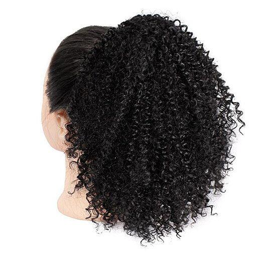 Women Synthetic Hair Afro Curly Ponytail Puff Short Wig Extension Hairpiece - Clothes For Her Online Store