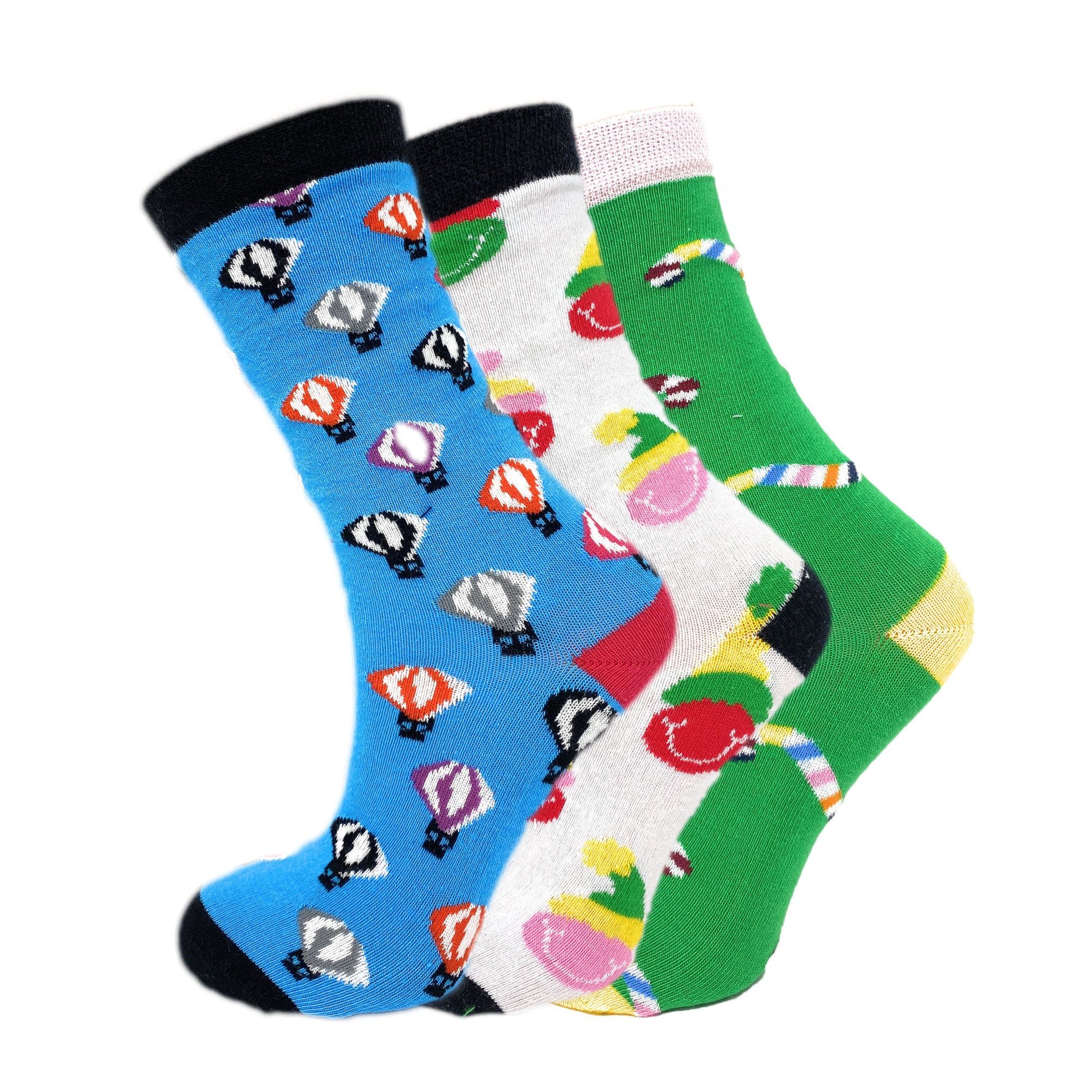 Colorful Funny Socks Novelty Crazy Cotton Crew Dress Socks 6 Pairs