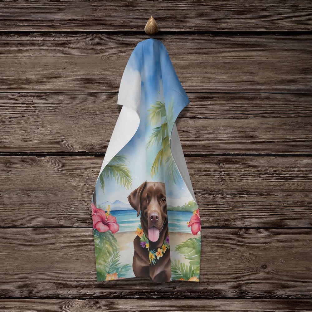 Chocolate Labrador Retriever Luau Kitchen Towel Dish Cloths Guest Hand Towel Decorative Bathroom Towel for Face,Tea, Dishcloth, Kitchen and Bath