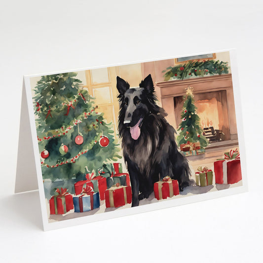 Belgian Sheepdog Christmas Greeting Cards Pack of 8 Blank Cards with Envelopes Whimsical A7 Size 5x7 Blank Note Cards