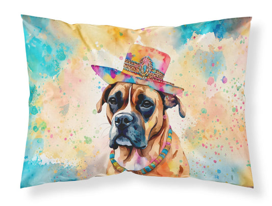 Boxer Hippie Dawg Standard Pillowcase Lightweight Super Soft Easy Care Decorative Artwork Pillowcase, Standard