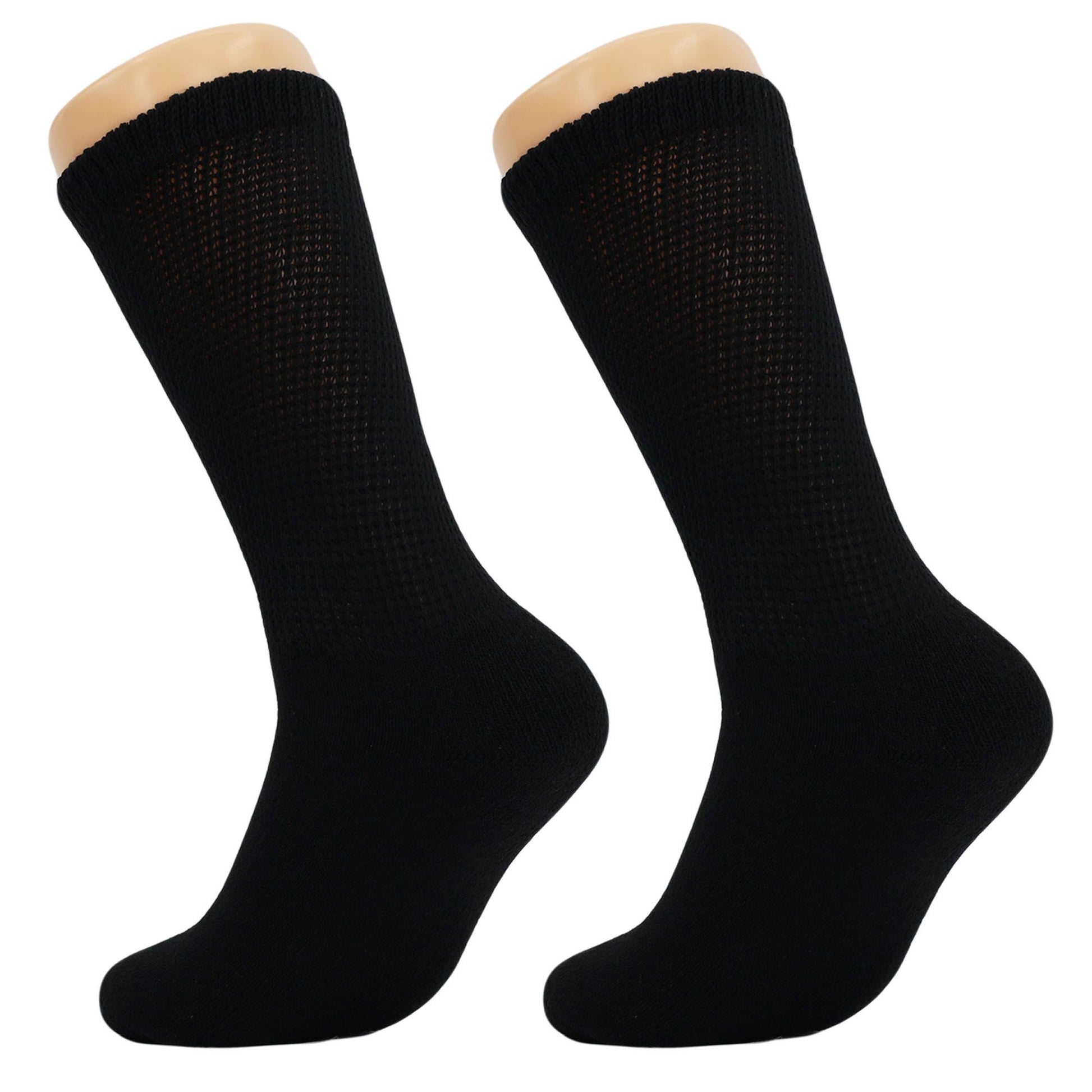 Diabetic Crew Socks Non-Binding Cotton Crew Diabetes Socks 6 Pairs