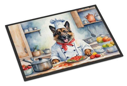 Belgian Tervuren The Chef Doormat Front Door Mat Indoor Outdoor Rugs for Entryway, Non Slip Washable Low Pile, 24H X 36W