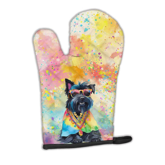 Scottish Terrier Hippie Dawg Oven Mitt Heat Resistant Thick Oven Mitt for Hot Pans and Oven, Kitchen Mitt Protect Hands, Cooking Baking Glove