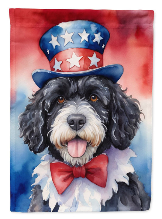Portuguese Water Dog Patriotic American Garden Flag Mailbox Flag Decorative Yard Flag Banner Outside Patio Artwork Yard Flower Beds, Garden Size, Multicolor