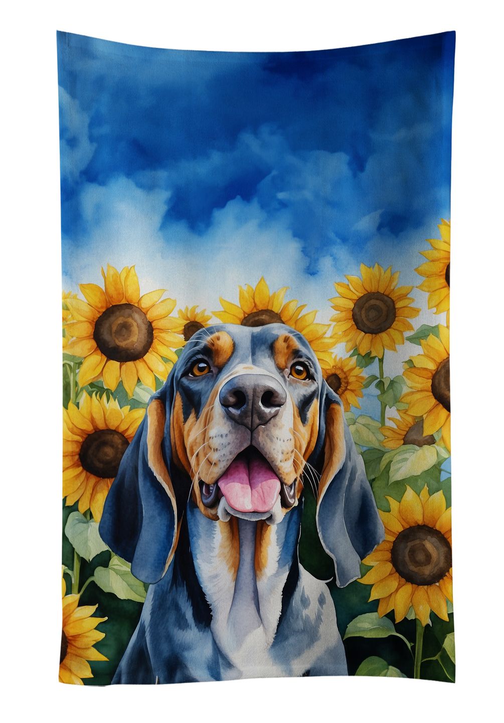 American English Coonhound in Sunflowers Kitchen Towel Dish Cloths Guest Hand Towel Decorative Bathroom Towel for Face,Tea, Dishcloth, Kitchen and Bath