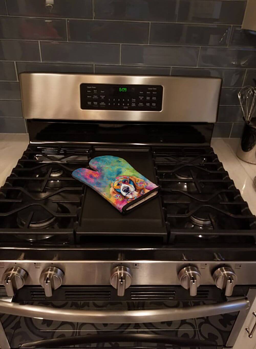 Hippie Dawg Oven Mitt Heat Resistant Thick Oven Mitt for Hot Pans and Oven, Kitchen Mitt Protect Hands, Cooking Baking Glove