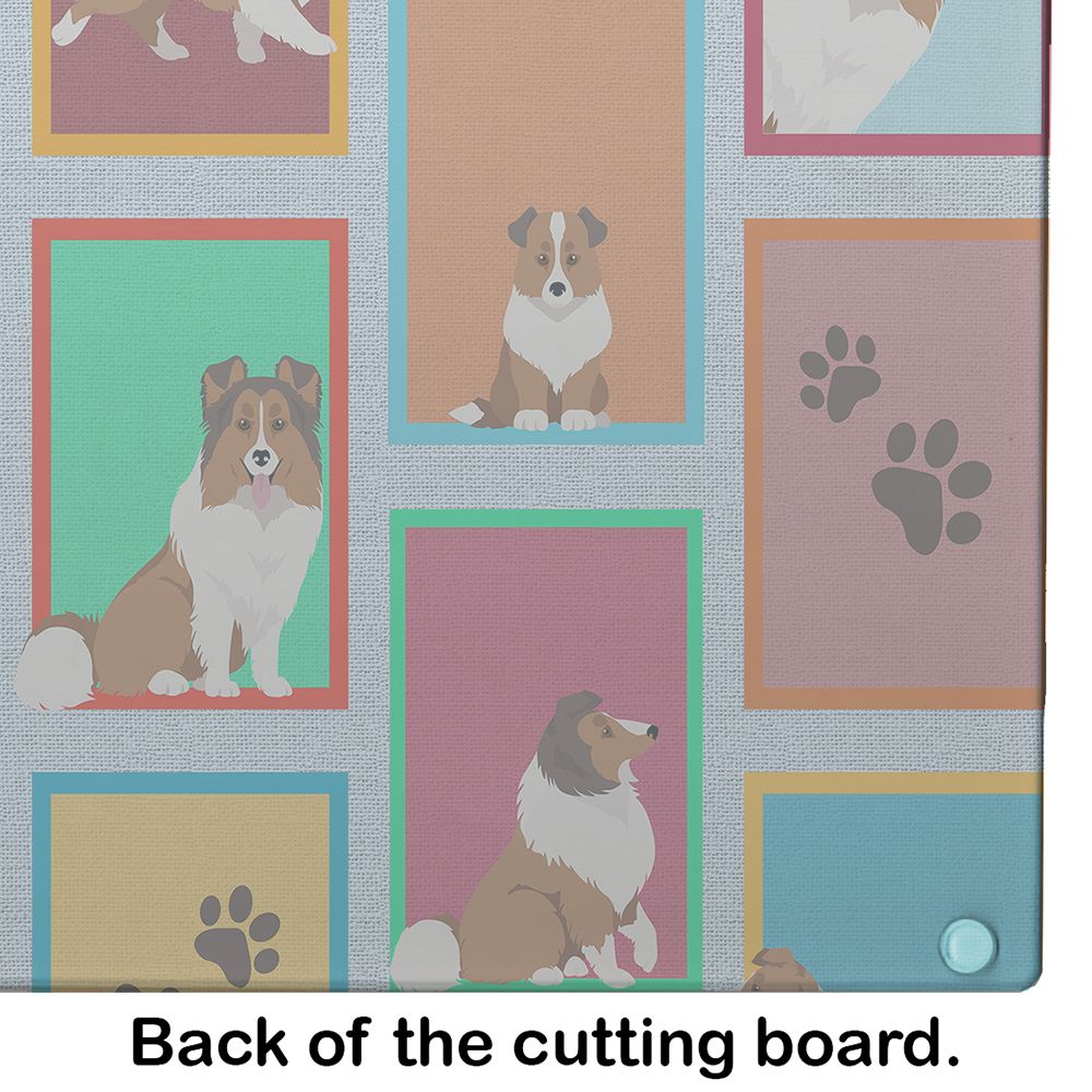 NEW Lots of Sheltie Glass Cutting Board Decorative Tempered Glass Kitchen Cutting and Serving Board Large Size Chopping Board