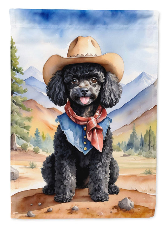 Black Poodle Cowboy Welcome Garden Flag Mailbox Flag Decorative Yard Flag Banner Outside Patio Artwork Yard Flower Beds, Garden Size, Multicolor