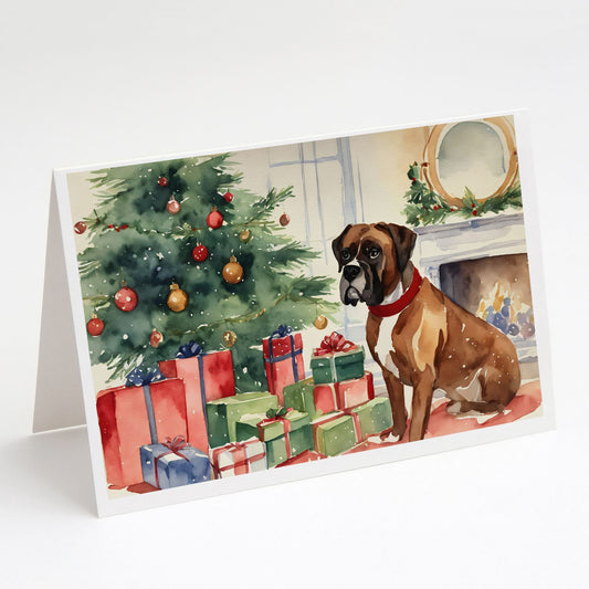 Fawn Boxer Christmas Greeting Cards Pack of 8 Blank Cards with Envelopes Whimsical A7 Size 5x7 Blank Note Cards