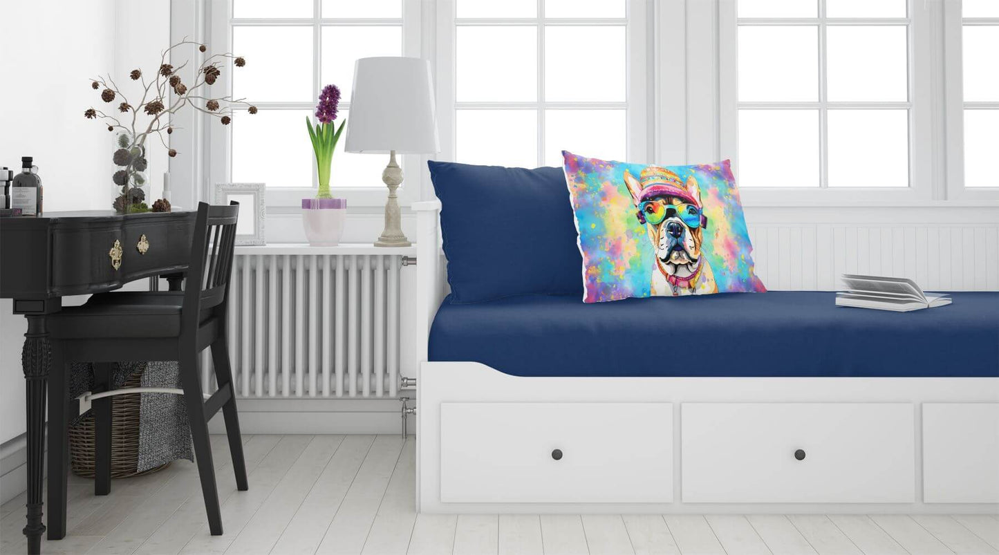 French Bulldog Hippie Dawg Standard Pillowcase Lightweight Super Soft Easy Care Decorative Artwork Pillowcase, Standard