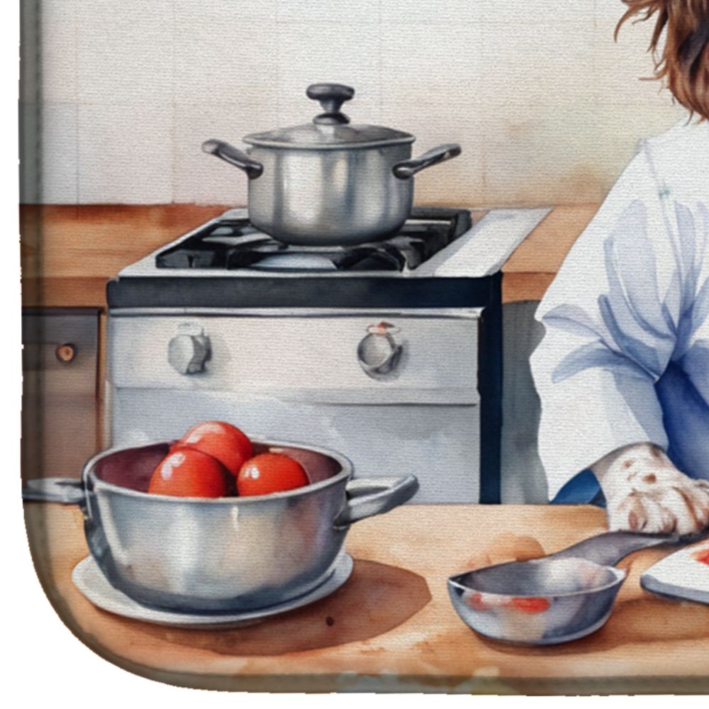 English Springer Spaniel The Chef Dish Drying Mat Absorbent Dish Drying Mat Pad for Kitchen Counter Dish Drainer Mat for Countertop, 14 x 21", Multicolor