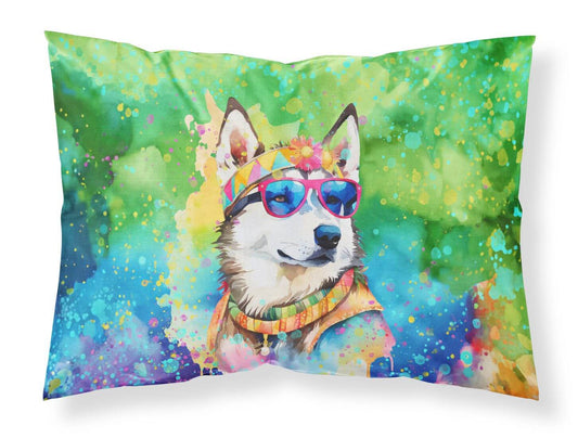 Siberian Husky Hippie Dawg Standard Pillowcase Lightweight Super Soft Easy Care Decorative Artwork Pillowcase, Standard