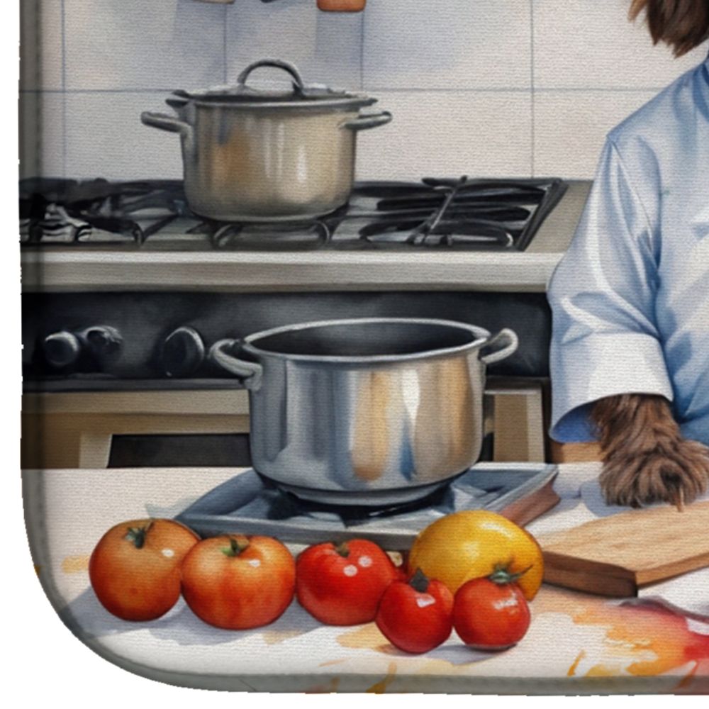 Wirehaired Pointing Griffon The Chef Dish Drying Mat Absorbent Dish Drying Mat Pad for Kitchen Counter Dish Drainer Mat for Countertop, 14 x 21", Multicolor