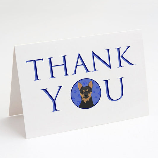 Chihuahua Black and Tan #1 Thank You Greeting Cards Pack of 8 Blank Cards with Envelopes Whimsical A7 Size 5x7 Blank Note Cards