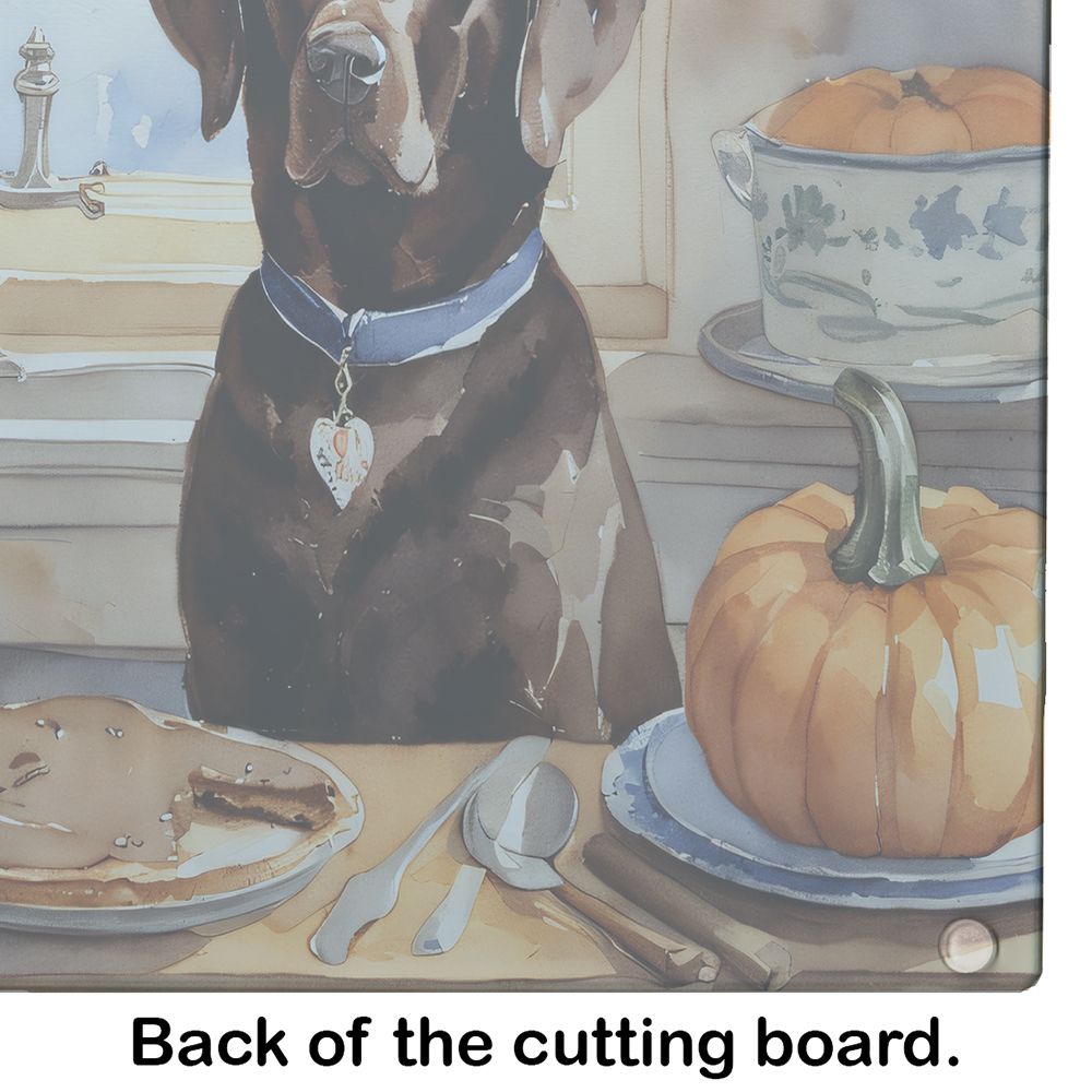 NEW Chocolate Lab Fall Kitchen Pumpkins Glass Cutting Board Decorative Tempered Glass Kitchen Cutting and Serving Board Large Size Chopping Board