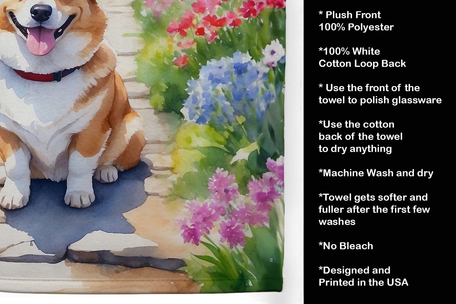 Corgi Spring Path Kitchen Towel Dish Cloths Guest Hand Towel Decorative Bathroom Towel for Face,Tea, Dishcloth, Kitchen and Bath