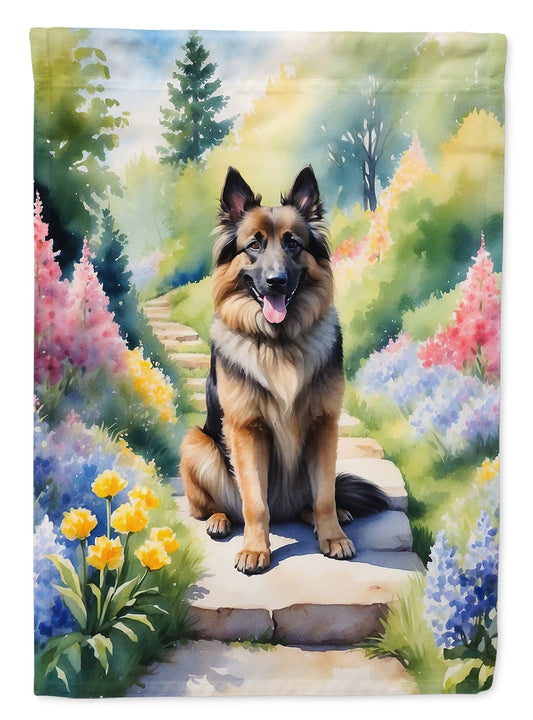 Belgian Tervuren Spring Path Garden Flag Mailbox Flag Decorative Yard Flag Banner Outside Patio Artwork Yard Flower Beds, Garden Size, Multicolor