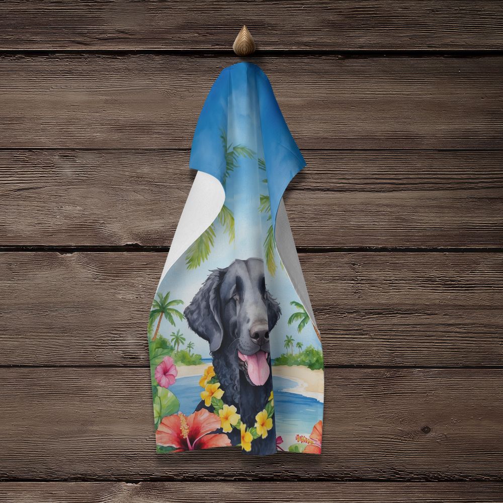 Curly-Coated Retriever Luau Kitchen Towel Dish Cloths Guest Hand Towel Decorative Bathroom Towel for Face,Tea, Dishcloth, Kitchen and Bath