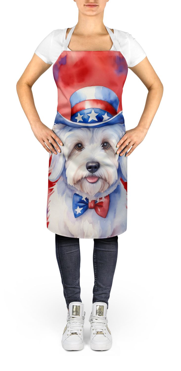 Coton de Tulear Patriotic American Apron Cooking Kitchen Server Baking Crafts Gardening for Adult Women Men, Unisex, Large, Multicolor