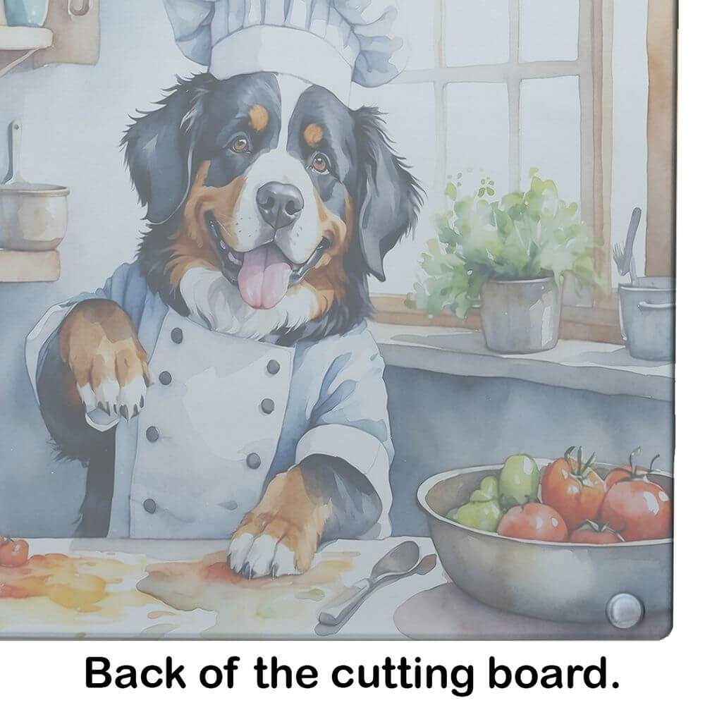 NEW Bernese Mountain Dog The Chef Glass Cutting Board Decorative Tempered Glass Kitchen Cutting and Serving Board Large Size Chopping Board