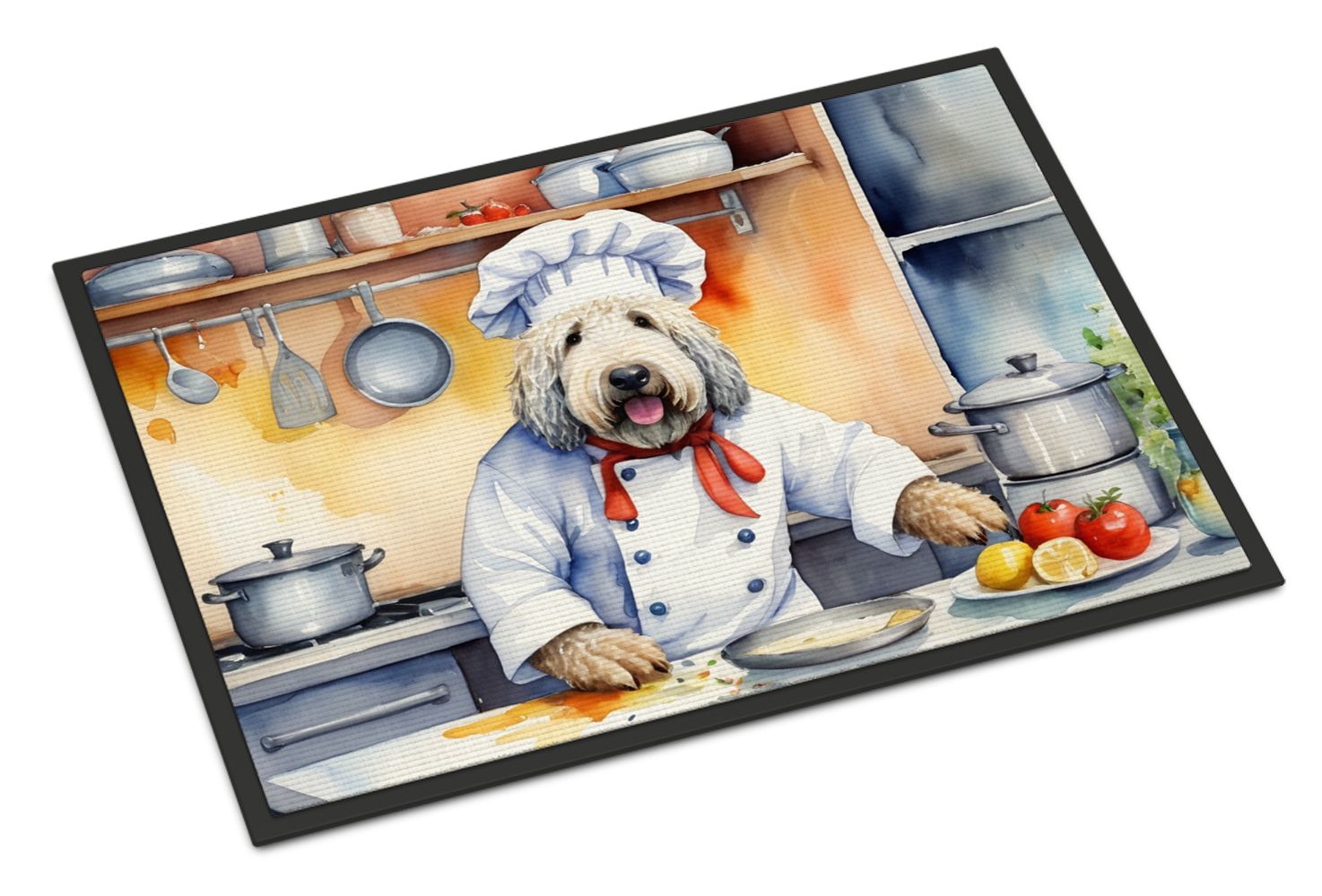Komondor The Chef Doormat Front Door Mat Indoor Outdoor Rugs for Entryway, Non Slip Washable Low Pile, 24H X 36W