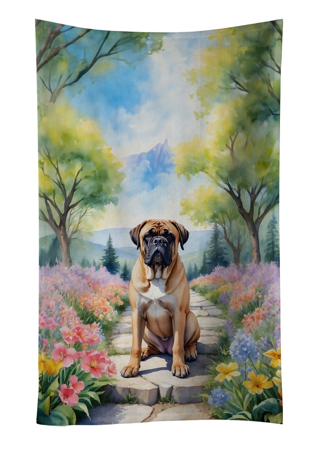 Bullmastiff Spring Path Kitchen Towel Dish Cloths Guest Hand Towel Decorative Bathroom Towel for Face,Tea, Dishcloth, Kitchen and Bath