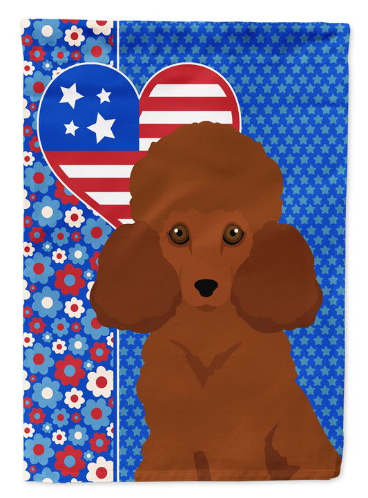 Toy Red Poodle USA American Garden Flag Mailbox Flag Decorative Yard Flag Banner Outside Patio Artwork Yard Flower Beds, Garden Size, Multicolor