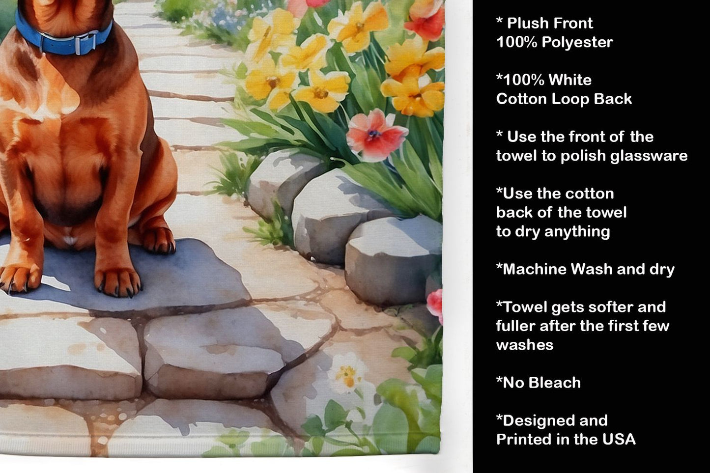 Dachshund Spring Path Kitchen Towel Dish Cloths Guest Hand Towel Decorative Bathroom Towel for Face,Tea, Dishcloth, Kitchen and Bath