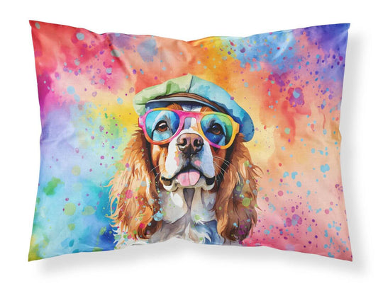 Cavalier Spaniel Hippie Dawg Standard Pillowcase Lightweight Super Soft Easy Care Decorative Artwork Pillowcase, Standard