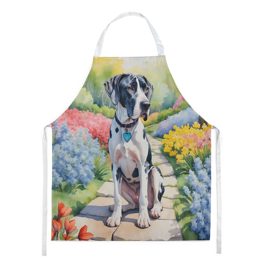 Great Dane Spring Path Apron Cooking Kitchen Server Baking Crafts Gardening for Adult Women Men, Unisex, Large, Multicolor