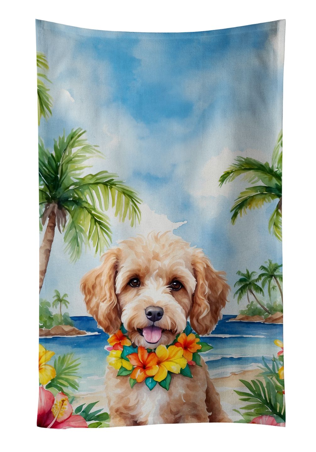 Cockapoo Luau Kitchen Towel Dish Cloths Guest Hand Towel Decorative Bathroom Towel for Face,Tea, Dishcloth, Kitchen and Bath